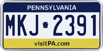 PA license plate MKJ2391