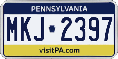 PA license plate MKJ2397