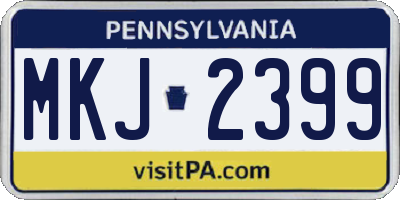 PA license plate MKJ2399