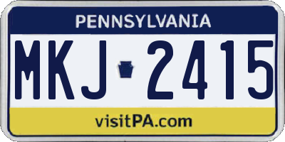 PA license plate MKJ2415