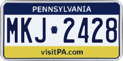 PA license plate MKJ2428