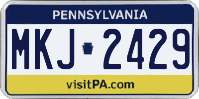 PA license plate MKJ2429