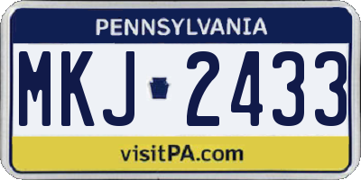 PA license plate MKJ2433
