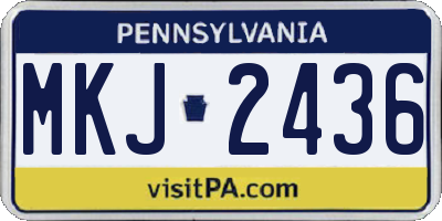 PA license plate MKJ2436
