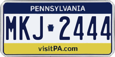 PA license plate MKJ2444