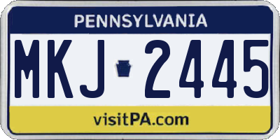 PA license plate MKJ2445
