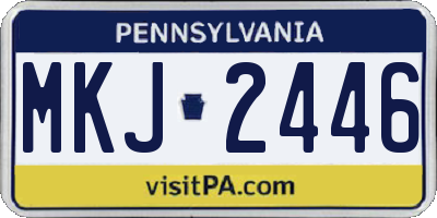 PA license plate MKJ2446