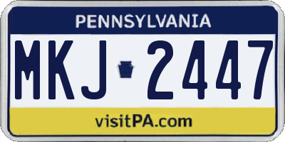 PA license plate MKJ2447