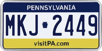 PA license plate MKJ2449