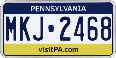 PA license plate MKJ2468