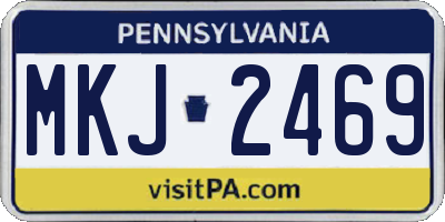 PA license plate MKJ2469