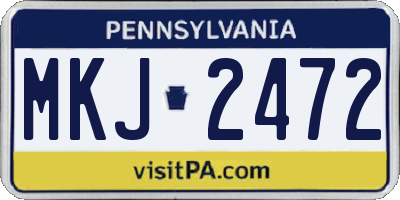 PA license plate MKJ2472