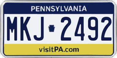 PA license plate MKJ2492