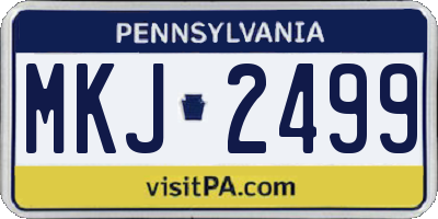 PA license plate MKJ2499