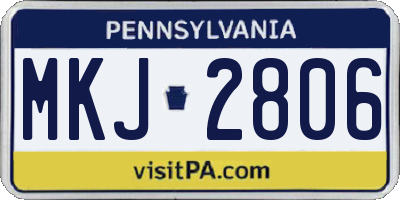 PA license plate MKJ2806
