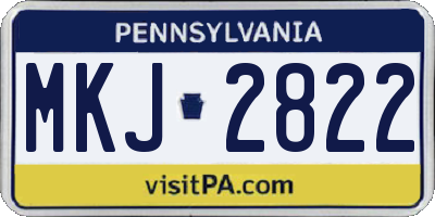 PA license plate MKJ2822