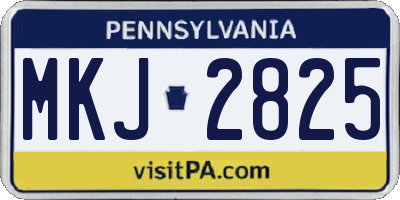 PA license plate MKJ2825