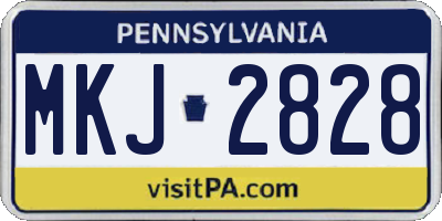 PA license plate MKJ2828