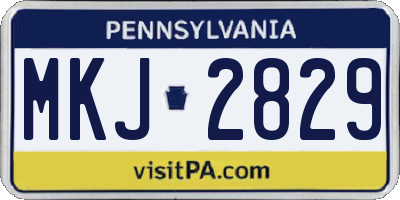 PA license plate MKJ2829