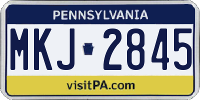 PA license plate MKJ2845