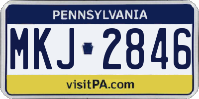 PA license plate MKJ2846