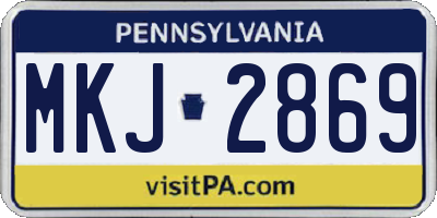 PA license plate MKJ2869