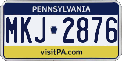 PA license plate MKJ2876