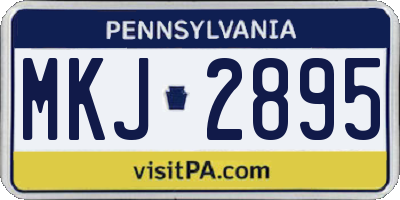 PA license plate MKJ2895