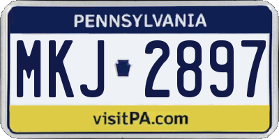PA license plate MKJ2897