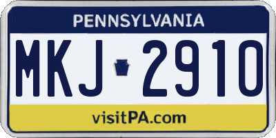 PA license plate MKJ2910