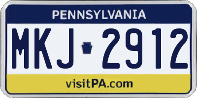 PA license plate MKJ2912