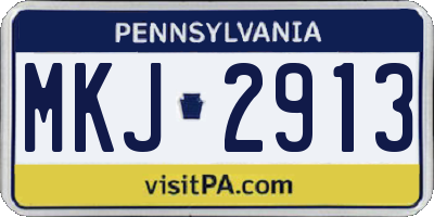PA license plate MKJ2913