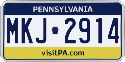 PA license plate MKJ2914