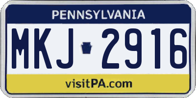 PA license plate MKJ2916