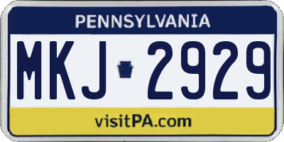 PA license plate MKJ2929
