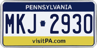 PA license plate MKJ2930