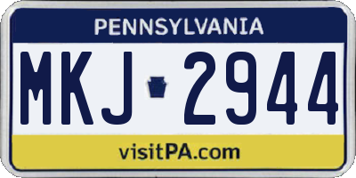 PA license plate MKJ2944