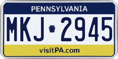PA license plate MKJ2945
