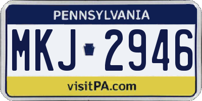 PA license plate MKJ2946