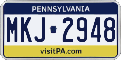 PA license plate MKJ2948