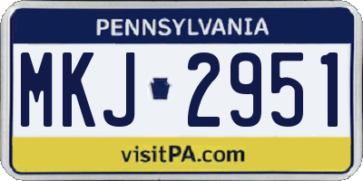 PA license plate MKJ2951