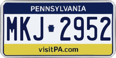 PA license plate MKJ2952