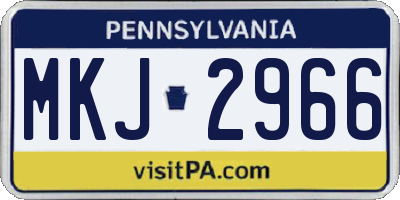 PA license plate MKJ2966