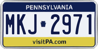 PA license plate MKJ2971