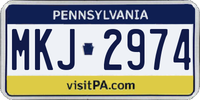 PA license plate MKJ2974