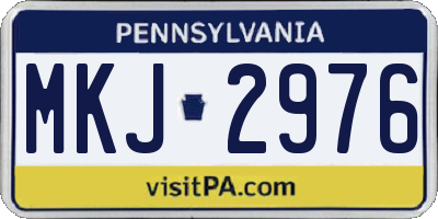 PA license plate MKJ2976