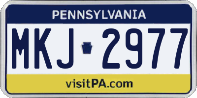 PA license plate MKJ2977