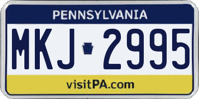 PA license plate MKJ2995