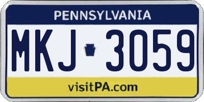 PA license plate MKJ3059