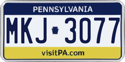 PA license plate MKJ3077